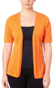 Pointelle Open Front Cardigan