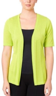 Pointelle Open Front Cardigan