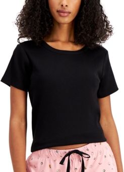 Ribbed-Knit Pajama T-Shirt, Created for Macy's