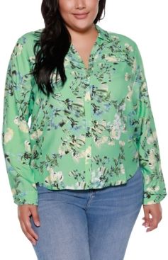 Black Label Plus Size Floral Print Shirt