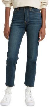 Wedgie Straight-Leg Cropped Jeans