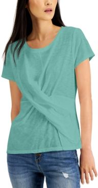 Inc Cotton Twist-Front T-Shirt, Created for Macy's