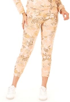 Petite Palm-Print Jogger Pants