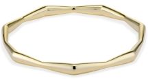 Round Edge Geo Bangle in Fine Yellow Gold Plate