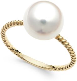 Cultured Freshwater Pearl Ring in 14k Gold (9mm)