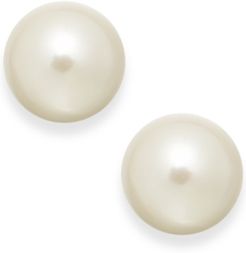 Silver-Tone Imitation Pearl (10mm) Stud Earrings, Created for Macy's
