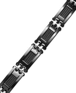 Black Ion-Plated Stainless Steel Cable Slot Link Bracelet
