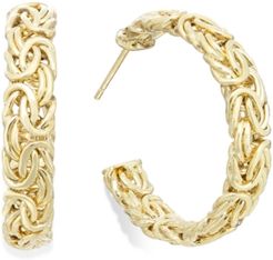 Byzantine Hoop Earrings in 14k Gold