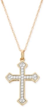 Diamond Cross Pendant Necklace (1/4 ct. t.w.) in 14k Gold