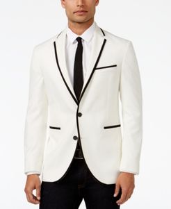 Slim-Fit White with Black Trim Dinner Jacket, Online Only