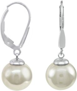 Sterling Silver Earrings, Organic Man-Made Pearl