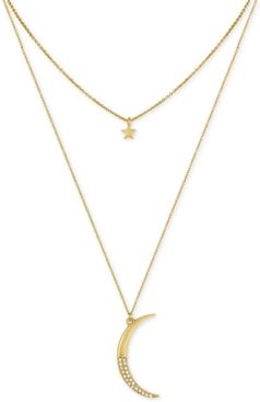 Gold-Tone Moon and Star Layer Pendant Necklace