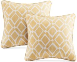 Delray Diamond-Print 20" Square Pair of Decorative Pillows