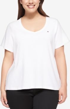 Plus Size Cotton V-Neck T-Shirt