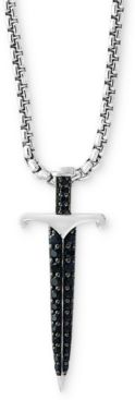 Effy Men's Black Sapphire Sword Pendant Necklace (3/4 ct. t.w.) in Sterling Silver