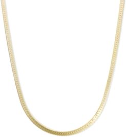 14k Gold Necklace, 18" Flat Herringbone Chain (1-1/4mm)
