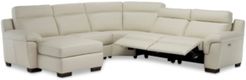 Julius Ii 5-Pc. Leather Chaise Sectional Sofa With 2 Power Recliners, Power Headrests & Usb Power Outlet, Created for Macy's