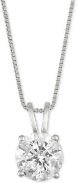 Diamond Solitaire 18" Pendant Necklace (1-1/2 ct. t.w.) in 14k White Gold