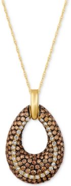 Chocolatier Diamond Open Teardrop Pendant Necklace (1-9/10 ct. t.w.) in 14k Gold