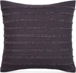 Heathered Velvet Fringe 16" Square Decorative Pillow