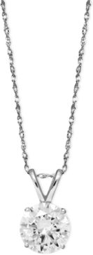 14k White Gold Necklace, Swarovski Zirconia Round Pendant (2-1/6 ct. t.w.)