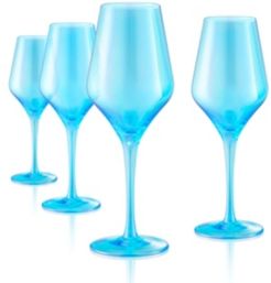 Set of 4 16oz. Luster Turquoise Goblets