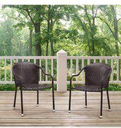 Palm Harbor Outdoor Wicker Stackable Chairs - Set Of 2