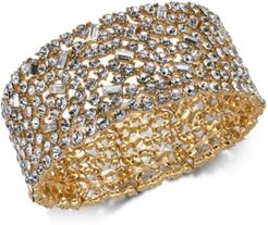 Inc Wide Crystal Cluster Stretch Bracelet, Created for Macy's