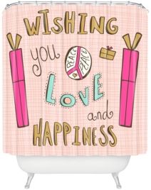 Heather Dutton Peace Love And Happiness Shower Curtain Bedding