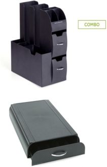 Pod Storage Drawer, 50 Capacity Nespresso Capsule, Black 2 Pc Set