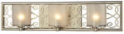 Santa Monica Collection 3 Light Bath In Aged Silver