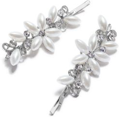 Inc Silver-Tone Pearl Flower Bobby Pins, Set of 2, Created for Macy's