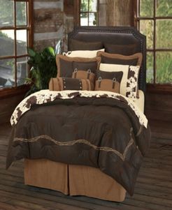 EmbroideRed Barbwire Comforter, Super King Chocolate Bedding
