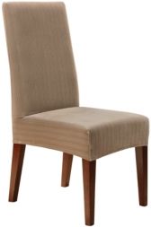 Stretch Pinstripe Short Dining Chair Slipcover