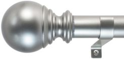 1-Inch Ball Telescoping Curtain Rod Set, 36 to 72-Inch, Silver