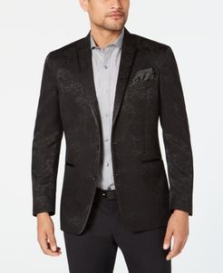 Slim-Fit Tonal Floral Evening Jacket