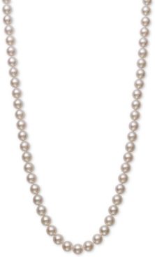 Cultured Akoya Pearl (7-7-1/2mm) 18" Strand Necklace in 14k Gold, Created for Macy's