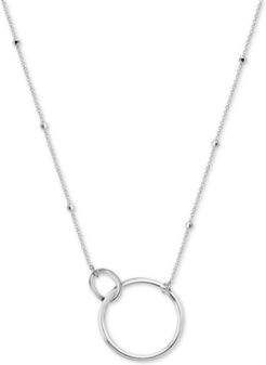 Interlocking Ring Pendant Necklace, 16" + 2" extender