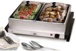 Elite Gourmet 2 x 2.5 Quart Stainless Steel Electric Buffet Server