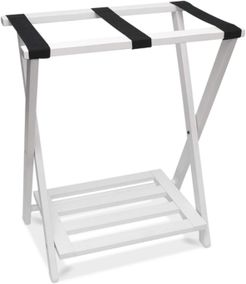 Right Height Folding Luggage Rack with Bottom Shelf