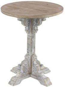 Traditional 23" x 15" Round Wood Accent Table
