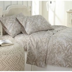 Ultra-Soft Floral or Solid 4-Piece Sheet Set Bedding