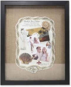 Black Front Hinged Shadow Box Frame - Burlap Display Board - 11" x 14"