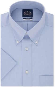 Classic/Regular Fit Non-Iron Flex Collar Solid Short Sleeve Dress Shirt