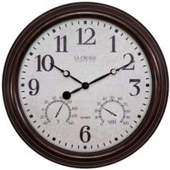 La Crosse Clock 15" Indoor/Outdoor Wall Clock with Temperature and Humidity