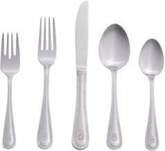 Riverridge Beaded 46 Piece Monogrammed Flatware Set - G, Service for 8