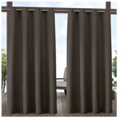 Indoor/Outdoor Solid Cabana Grommet Top Curtain Panel Pair, 54" x 84"