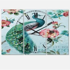 Traditional 3 Panels Metal Wall Clock