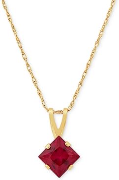 Lab-Created Ruby Square 18" Pendant Necklace (1/2 ct. t.w.) in 14k Gold