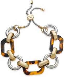 Two-Tone & Tortoise-Look Link Slider Bracelet, Created for Macy's